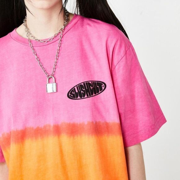 NWT UO Urban Outfitters Slushcult Slant Logo Tee Shirt M - Picture 2 of 3